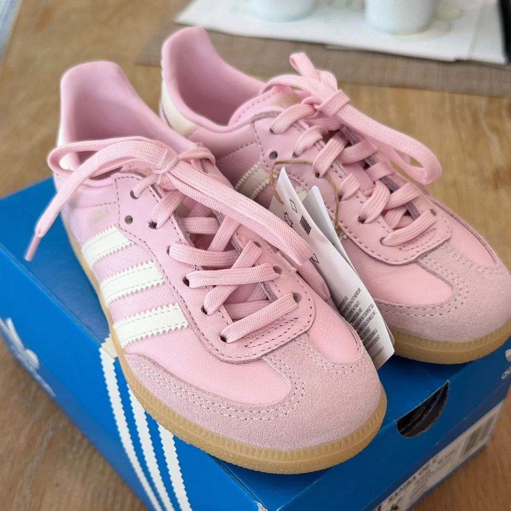 adidas Pink Low-Top Sneakers with Gum Sole